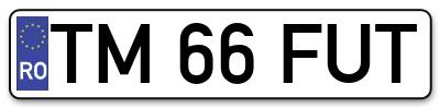 Placuta inmatriculare numar auto  TM-66-FUT, TM 66 FUT, TM66FUT