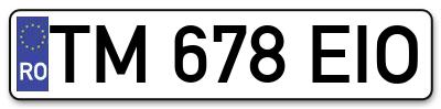 Placuta inmatriculare numar auto  TM-678-EIO, TM 678 EIO, TM678EIO
