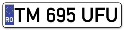 Placuta inmatriculare numar auto  TM-695-UFU, TM 695 UFU, TM695UFU