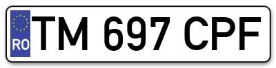Placuta inmatriculare numar auto  TM-697-CPF, TM 697 CPF, TM697CPF