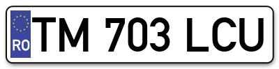 Placuta inmatriculare numar auto  TM-703-LCU, TM 703 LCU, TM703LCU
