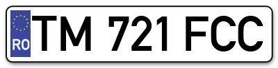Placuta inmatriculare numar auto  TM-721-FCC, TM 721 FCC, TM721FCC