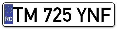 Placuta inmatriculare numar auto  TM-725-YNF, TM 725 YNF, TM725YNF