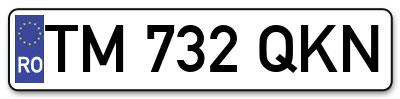 Placuta inmatriculare numar auto  TM-732-QKN, TM 732 QKN, TM732QKN