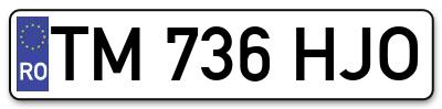 Placuta inmatriculare numar auto  TM-736-HJO, TM 736 HJO, TM736HJO
