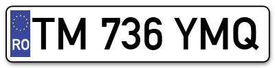 Placuta inmatriculare numar auto  TM-736-YMQ, TM 736 YMQ, TM736YMQ