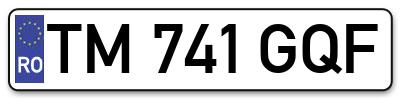 Placuta inmatriculare numar auto  TM-741-GQF, TM 741 GQF, TM741GQF