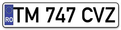 Placuta inmatriculare numar auto  TM-747-CVZ, TM 747 CVZ, TM747CVZ