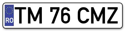 Placuta inmatriculare numar auto  TM-76-CMZ, TM 76 CMZ, TM76CMZ