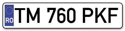 Placuta inmatriculare numar auto  TM-760-PKF, TM 760 PKF, TM760PKF