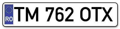 Placuta inmatriculare numar auto  TM-762-OTX, TM 762 OTX, TM762OTX