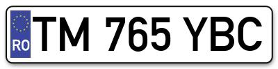Placuta inmatriculare numar auto  TM-765-YBC, TM 765 YBC, TM765YBC