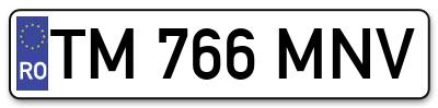 Placuta inmatriculare numar auto  TM-766-MNV, TM 766 MNV, TM766MNV