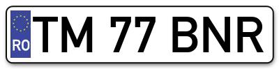 Placuta inmatriculare numar auto  TM-77-BNR, TM 77 BNR, TM77BNR