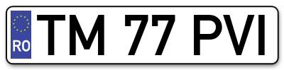 Placuta inmatriculare numar auto  TM-77-PVI, TM 77 PVI, TM77PVI