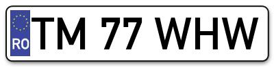 Placuta inmatriculare numar auto  TM-77-WHW, TM 77 WHW, TM77WHW