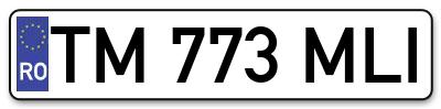 Placuta inmatriculare numar auto  TM-773-MLI, TM 773 MLI, TM773MLI