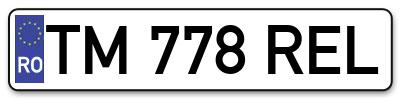 Placuta inmatriculare numar auto  TM-778-REL, TM 778 REL, TM778REL