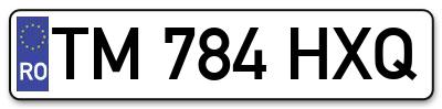 Placuta inmatriculare numar auto  TM-784-HXQ, TM 784 HXQ, TM784HXQ