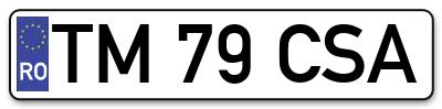 Placuta inmatriculare numar auto  TM-79-CSA, TM 79 CSA, TM79CSA