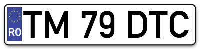 Placuta inmatriculare numar auto  TM-79-DTC, TM 79 DTC, TM79DTC