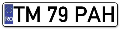 Placuta inmatriculare numar auto  TM-79-PAH, TM 79 PAH, TM79PAH