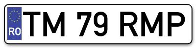 Placuta inmatriculare numar auto  TM-79-RMP, TM 79 RMP, TM79RMP