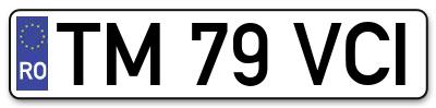 Placuta inmatriculare numar auto  TM-79-VCI, TM 79 VCI, TM79VCI