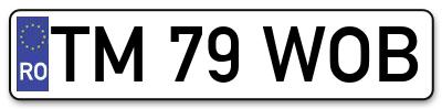 Placuta inmatriculare numar auto  TM-79-WOB, TM 79 WOB, TM79WOB