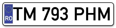 Placuta inmatriculare numar auto  TM-793-PHM, TM 793 PHM, TM793PHM