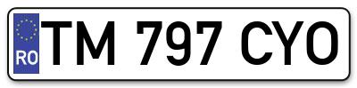 Placuta inmatriculare numar auto  TM-797-CYO, TM 797 CYO, TM797CYO