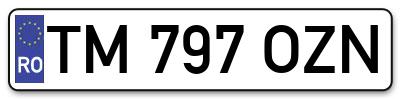 Placuta inmatriculare numar auto  TM-797-OZN, TM 797 OZN, TM797OZN