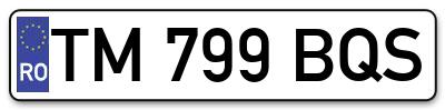 Placuta inmatriculare numar auto  TM-799-BQS, TM 799 BQS, TM799BQS