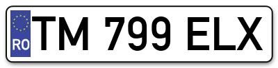 Placuta inmatriculare numar auto  TM-799-ELX, TM 799 ELX, TM799ELX
