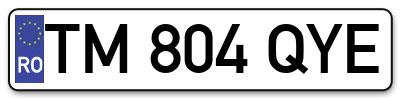 Placuta inmatriculare numar auto  TM-804-QYE, TM 804 QYE, TM804QYE