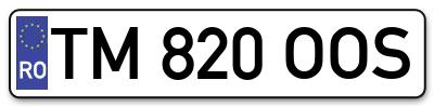 Placuta inmatriculare numar auto  TM-820-OOS, TM 820 OOS, TM820OOS