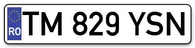 Placuta inmatriculare numar auto  TM-829-YSN, TM 829 YSN, TM829YSN