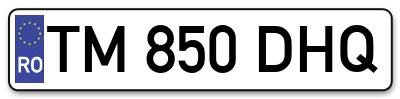 Placuta inmatriculare numar auto  TM-850-DHQ, TM 850 DHQ, TM850DHQ