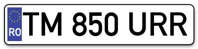 Placuta inmatriculare numar auto  TM-850-URR, TM 850 URR, TM850URR