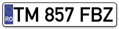 Placuta inmatriculare numar auto  TM-857-FBZ, TM 857 FBZ, TM857FBZ