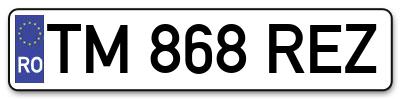 Placuta inmatriculare numar auto  TM-868-REZ, TM 868 REZ, TM868REZ