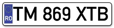 Placuta inmatriculare numar auto  TM-869-XTB, TM 869 XTB, TM869XTB