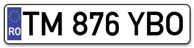 Placuta inmatriculare numar auto  TM-876-YBO, TM 876 YBO, TM876YBO