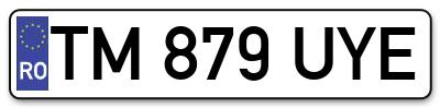 Placuta inmatriculare numar auto  TM-879-UYE, TM 879 UYE, TM879UYE