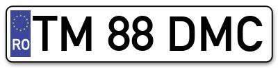 Placuta inmatriculare numar auto  TM-88-DMC, TM 88 DMC, TM88DMC