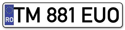 Placuta inmatriculare numar auto  TM-881-EUO, TM 881 EUO, TM881EUO