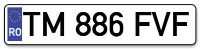 Placuta inmatriculare numar auto  TM-886-FVF, TM 886 FVF, TM886FVF