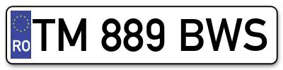 Placuta inmatriculare numar auto  TM-889-BWS, TM 889 BWS, TM889BWS