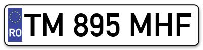 Placuta inmatriculare numar auto  TM-895-MHF, TM 895 MHF, TM895MHF
