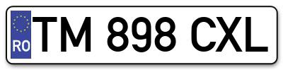 Placuta inmatriculare numar auto  TM-898-CXL, TM 898 CXL, TM898CXL